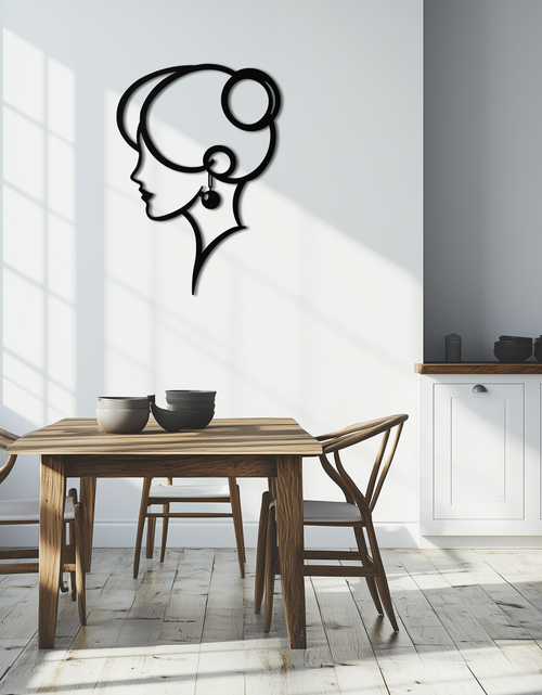 Load image into Gallery viewer, Elegant Woman Silhouette Metal Wall Art – Modern Female Figure Steel Decor- KAF382
