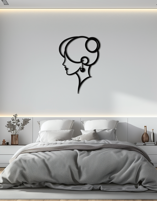 Load image into Gallery viewer, Elegant Woman Silhouette Metal Wall Art – Modern Female Figure Steel Decor- KAF382
