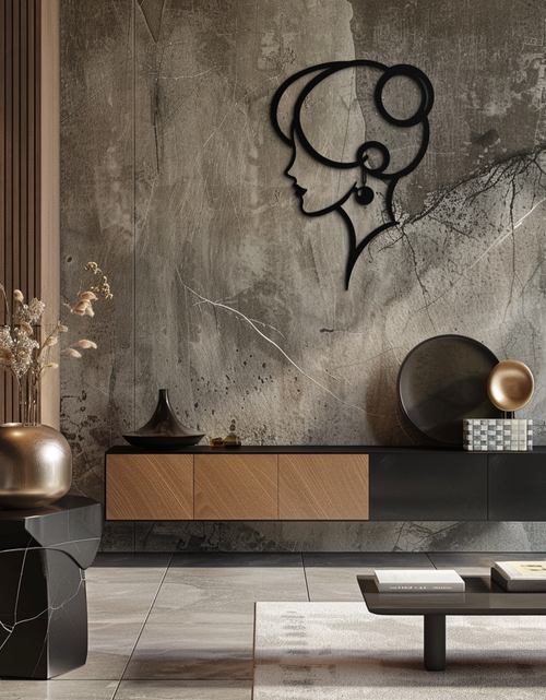 Load image into Gallery viewer, Elegant Woman Silhouette Metal Wall Art – Modern Female Figure Steel Decor- KAF382
