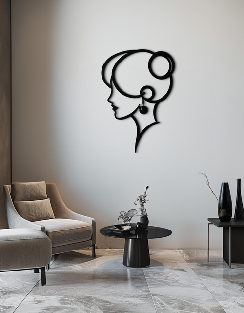 Load image into Gallery viewer, Elegant Woman Silhouette Metal Wall Art – Modern Female Figure Steel Decor- KAF382
