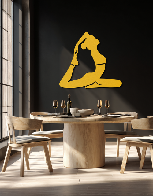 Load image into Gallery viewer, Kapotasana Pose Silhouette Metal Wall Art – Yoga-Inspired Minimalist Decor- KAF384
