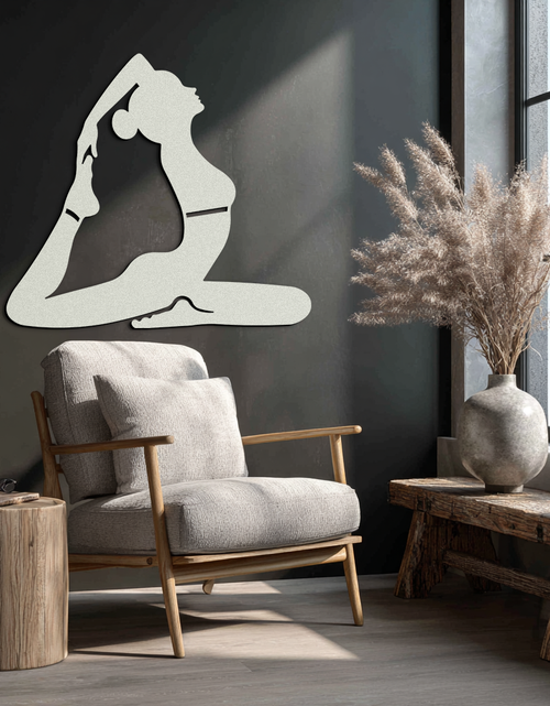 Load image into Gallery viewer, Kapotasana Pose Silhouette Metal Wall Art – Yoga-Inspired Minimalist Decor- KAF384
