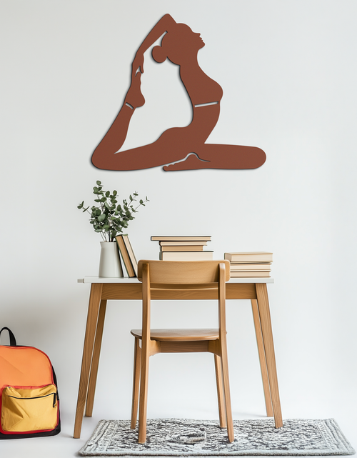 Load image into Gallery viewer, Kapotasana Pose Silhouette Metal Wall Art – Yoga-Inspired Minimalist Decor- KAF384
