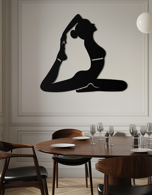 Resmi Galeri görüntüleyicisine yükleyin, Kapotasana Pozu Silüeti Metal Duvar Sanatı – Yoga Esintili Minimalist Dekor- KAF384
