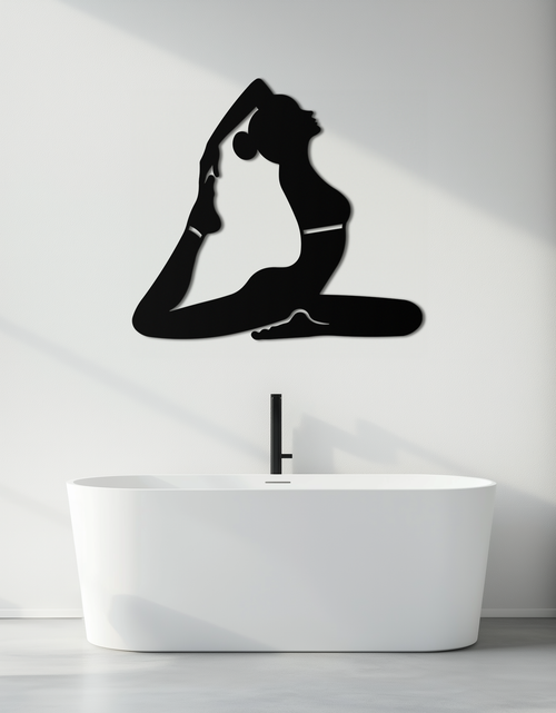 Resmi Galeri görüntüleyicisine yükleyin, Kapotasana Pozu Silüeti Metal Duvar Sanatı – Yoga Esintili Minimalist Dekor- KAF384
