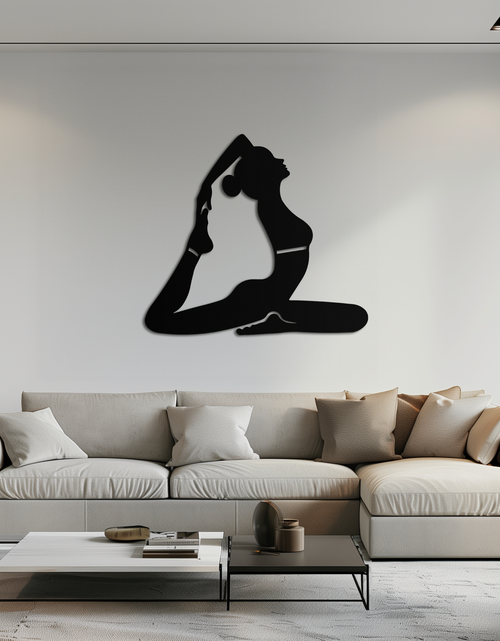 Resmi Galeri görüntüleyicisine yükleyin, Kapotasana Pozu Silüeti Metal Duvar Sanatı – Yoga Esintili Minimalist Dekor- KAF384
