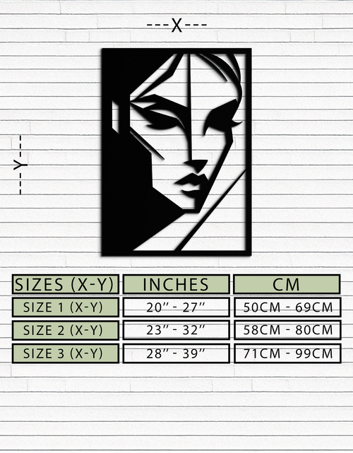 Load image into Gallery viewer, Geometric Woman Silhouette Metal Wall Art – Abstract Female Line Art Decor- KAF386
