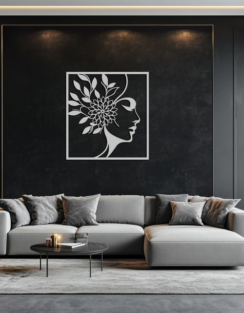 Load image into Gallery viewer, WOMAN WITH FLOWER Metal Wall Art – Modern Silhouette Steel Decor- KAF387
