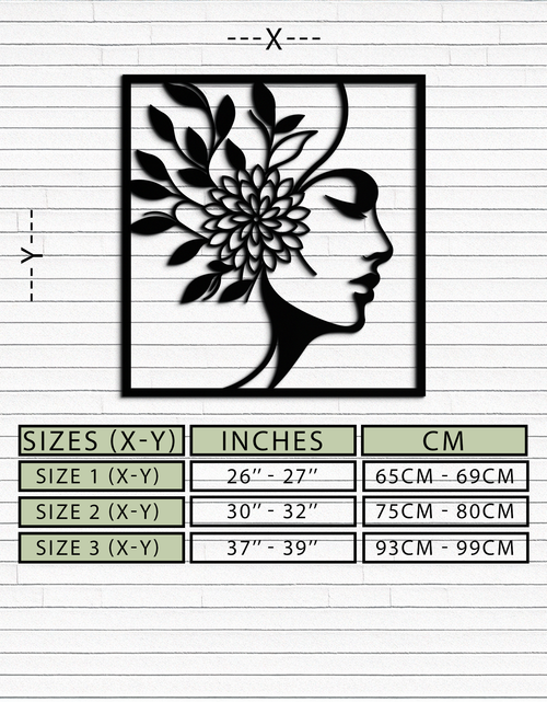 Load image into Gallery viewer, WOMAN WITH FLOWER Metal Wall Art – Modern Silhouette Steel Decor- KAF387

