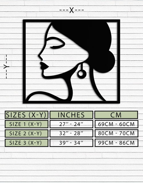 Load image into Gallery viewer, Female Silhouette Metal Wall Art – Elegant Modern Black Abstract Home Decor- KAF389
