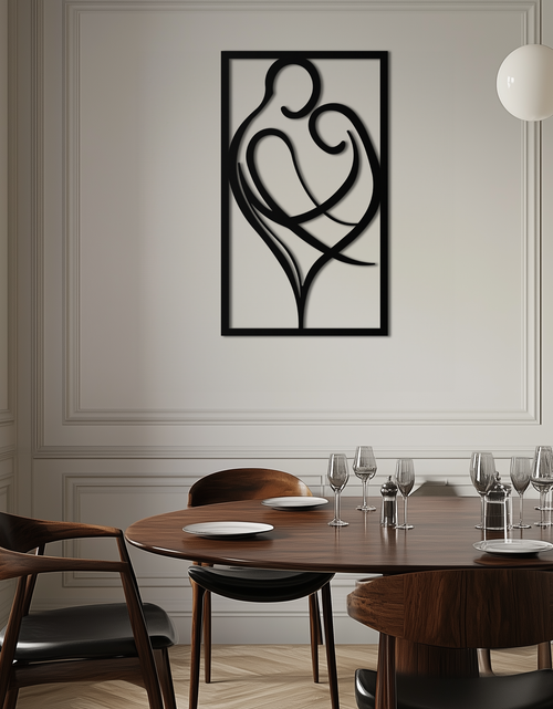 Load image into Gallery viewer, Hugging Couple Metal Wall Art – Romantic Modern Silhouette Home Decor for Bedroom or Living Room- KAF390
