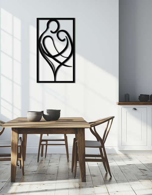 Load image into Gallery viewer, Hugging Couple Metal Wall Art – Romantic Modern Silhouette Home Decor for Bedroom or Living Room- KAF390
