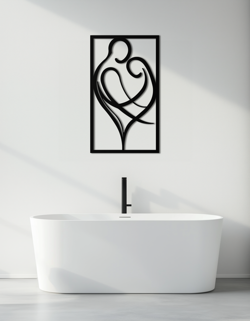 Load image into Gallery viewer, Hugging Couple Metal Wall Art – Romantic Modern Silhouette Home Decor for Bedroom or Living Room- KAF390
