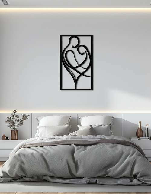 Load image into Gallery viewer, Hugging Couple Metal Wall Art – Romantic Modern Silhouette Home Decor for Bedroom or Living Room- KAF390
