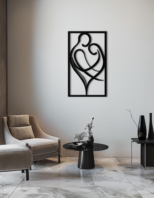 Load image into Gallery viewer, Hugging Couple Metal Wall Art – Romantic Modern Silhouette Home Decor for Bedroom or Living Room- KAF390
