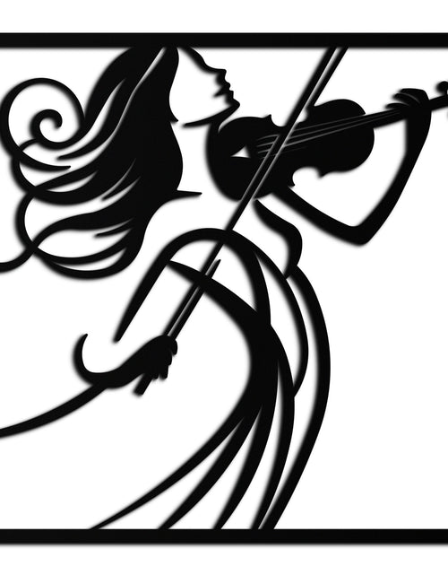 Load image into Gallery viewer, Woman Violinist Metal Wall Art – Modern Musician Silhouette Decor for Music Lovers- KAF391
