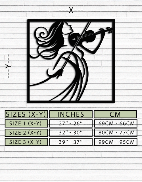 Load image into Gallery viewer, Woman Violinist Metal Wall Art – Modern Musician Silhouette Decor for Music Lovers- KAF391
