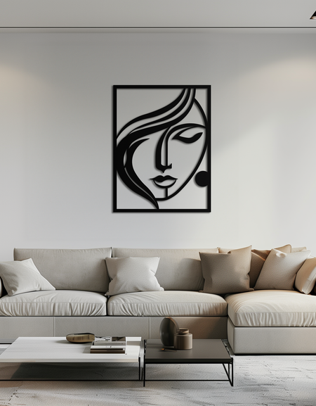 Kadın Silüeti Metal Duvar Sanatı – Modern Mekanlar İçin Zarif Minimalist Kadın Figürü Dekoru- KAF392