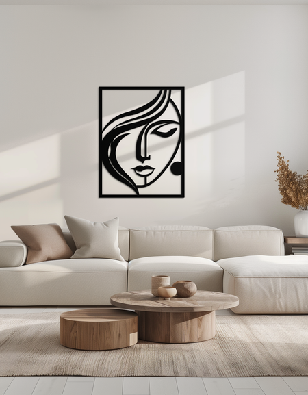 Kadın Silüeti Metal Duvar Sanatı – Modern Mekanlar İçin Zarif Minimalist Kadın Figürü Dekoru- KAF392