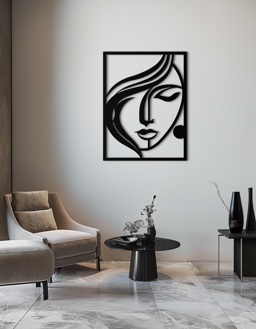 Load image into Gallery viewer, Woman Silhouette Metal Wall Art – Elegant Minimalist Female Figure Decor for Modern Spaces- KAF392
