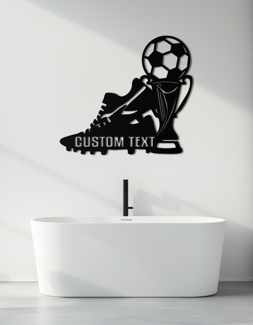 Load image into Gallery viewer, Custom Soccer Trophy and Cleat Metal Wall Art – Personalized Sports Decor for Athletes- KAF395
