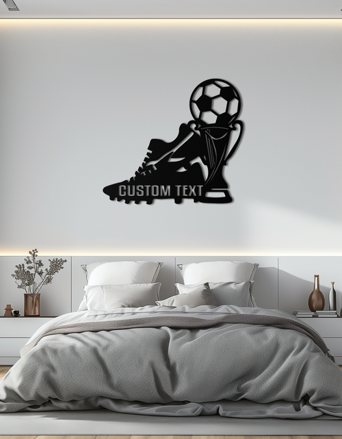 Load image into Gallery viewer, Custom Soccer Trophy and Cleat Metal Wall Art – Personalized Sports Decor for Athletes- KAF395
