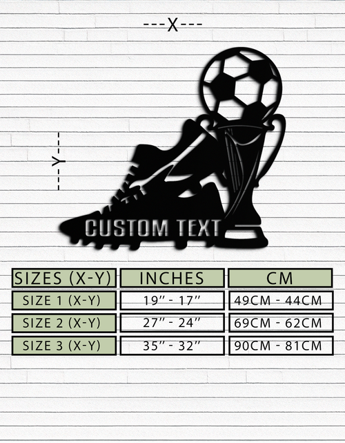 Load image into Gallery viewer, Custom Soccer Trophy and Cleat Metal Wall Art – Personalized Sports Decor for Athletes- KAF395
