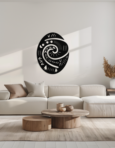 Te Fiti'nin Kalbi Metal Duvar Sanatı – Ev İçin Polinezya Spiral Sembol Dekoru- KAF406
