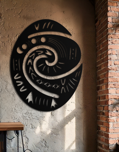 Load image into Gallery viewer, Te Fiti’s Heart  Metal Wall Art – Polynesian Spiral Symbol Decor for Home- KAF406
