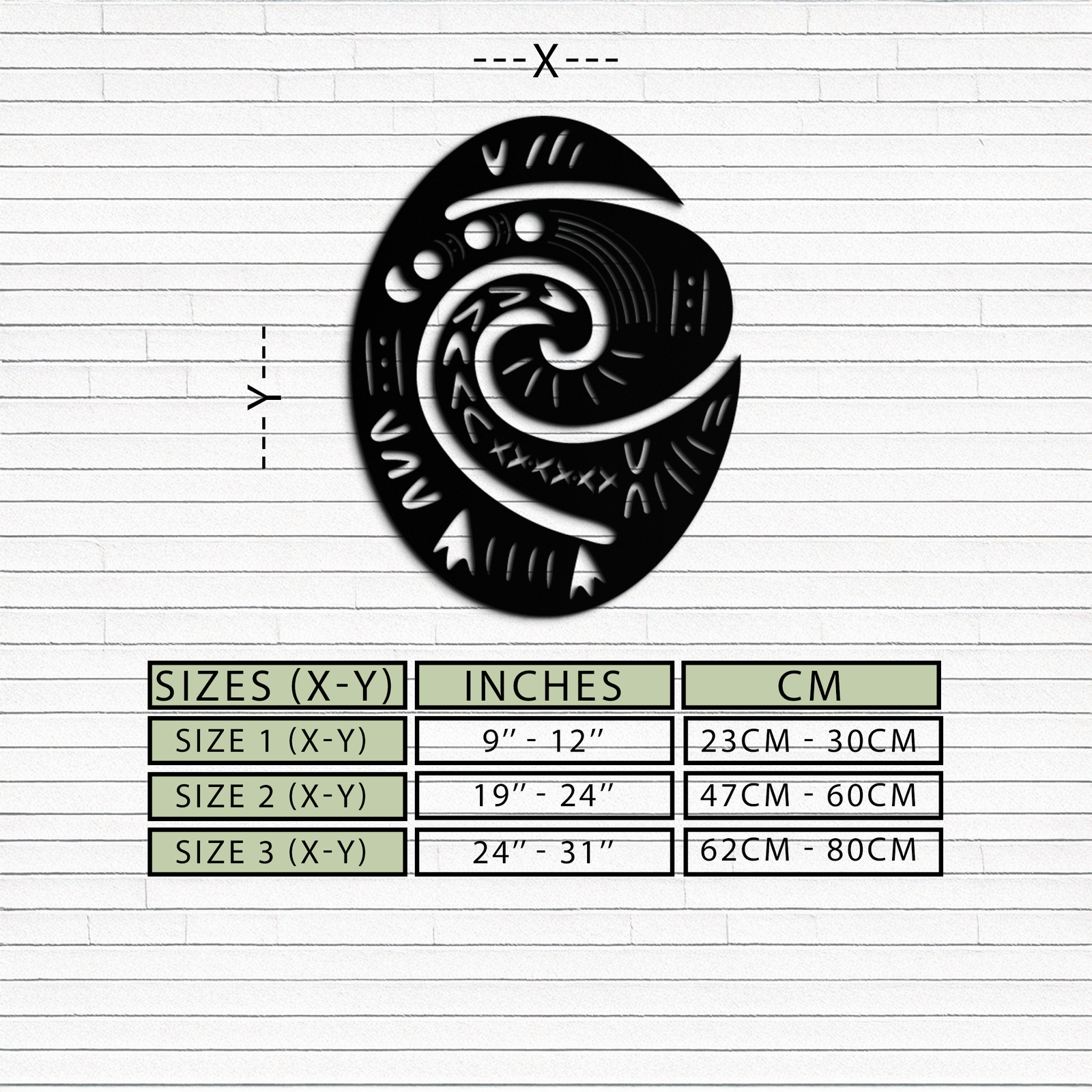 Te Fiti’s Heart  Metal Wall Art – Polynesian Spiral Symbol Decor for Home- KAF406