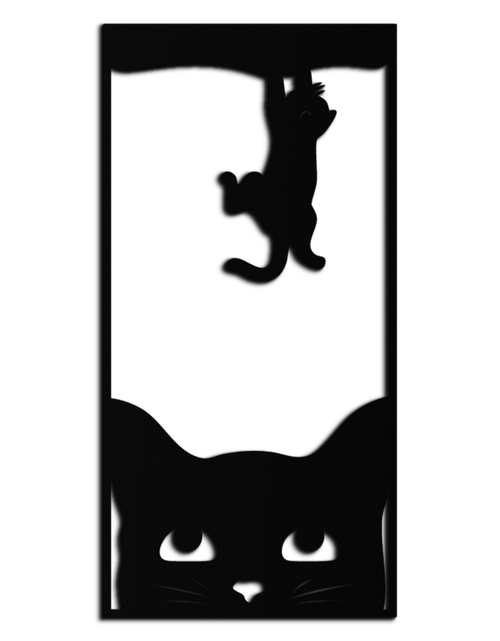 Load image into Gallery viewer, Cute Cat and Kitten Metal Wall Art – Playful Hanging Cat Silhouette Steel Decor for Pet Lovers and Home Interiors- KAF407

