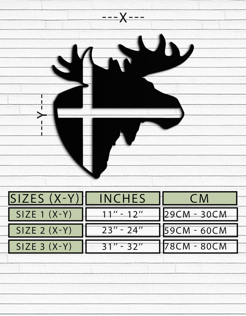 Resmi Galeri görüntüleyicisine yükleyin, Nordic Moose Silhouette Metal Duvar Sanatı – Modern Rustik İç Mekanlar İçin Haç Dekorlu İskandinav Geyik Kafası - KAF415
