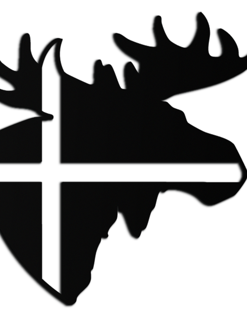 Resmi Galeri görüntüleyicisine yükleyin, Nordic Moose Silhouette Metal Duvar Sanatı – Modern Rustik İç Mekanlar İçin Haç Dekorlu İskandinav Geyik Kafası - KAF415
