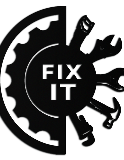 Load image into Gallery viewer, Fix It Tools Metal Wall Art – Industrial Gear &amp; Hand Tools Silhouette Black Steel Decor for Garage or Workshop- KAF419

