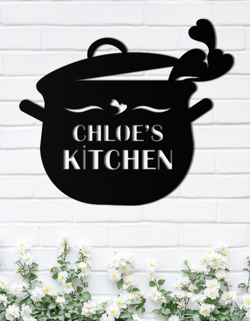Load image into Gallery viewer, Cute Smiling Cooking Pot Metal Wall Art – Playful Kitchen Steel Decor with Heart Steam for Home and Café Interiors- KAF420
