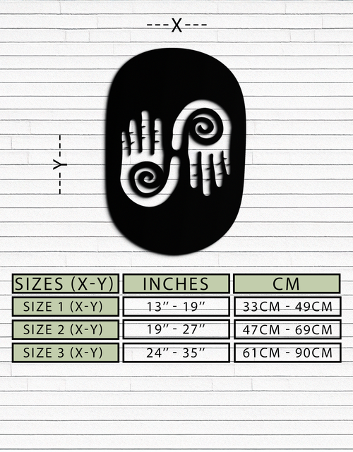 Load image into Gallery viewer, Abstract Spiral Hands Metal Wall Art – Mystical Black Steel Decor with Spiraled Palm Silhouette for Modern Interiors- KAF421
