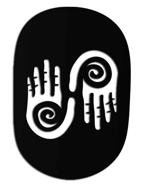 Load image into Gallery viewer, Abstract Spiral Hands Metal Wall Art – Mystical Black Steel Decor with Spiraled Palm Silhouette for Modern Interiors- KAF421
