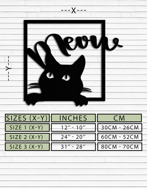 Load image into Gallery viewer, Cute Peeking Cat &quot;Meow&quot; Metal Wall Art – Playful Black Cat Silhouette Steel Decor for Pet Lovers and Home Interiors- KAF425
