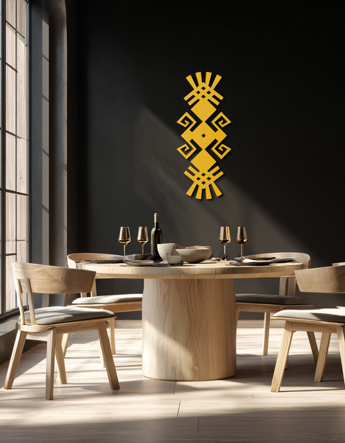 Resmi Galeri görüntüleyicisine yükleyin, Kabile Etnik Desen Metal Duvar Sanatı – Modern Bohem İç Mekanlar İçin Soyut Geometrik Siyah Çelik Dekor - KAF432
