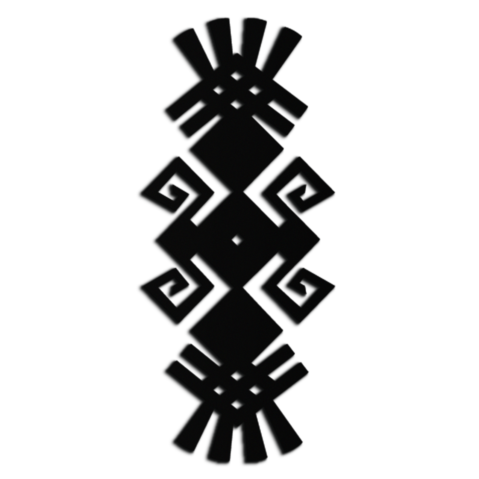 Kabile Etnik Desen Metal Duvar Sanatı – Modern Bohem İç Mekanlar İçin Soyut Geometrik Siyah Çelik Dekor - KAF432