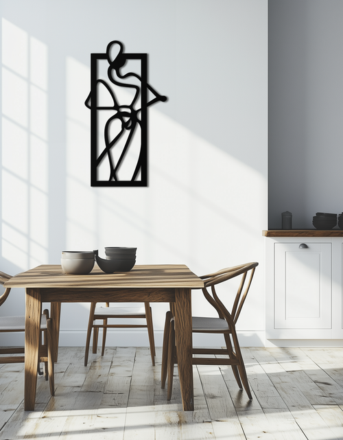 Load image into Gallery viewer, Minimalist Woman Line Art Metal Wall Decor – Abstract Feminine Silhouette Black Steel Artwork for Modern Interiors- KAF437
