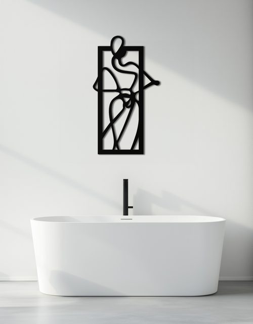 Load image into Gallery viewer, Minimalist Woman Line Art Metal Wall Decor – Abstract Feminine Silhouette Black Steel Artwork for Modern Interiors- KAF437
