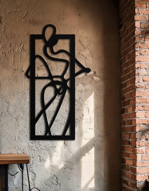 Load image into Gallery viewer, Minimalist Woman Line Art Metal Wall Decor – Abstract Feminine Silhouette Black Steel Artwork for Modern Interiors- KAF437
