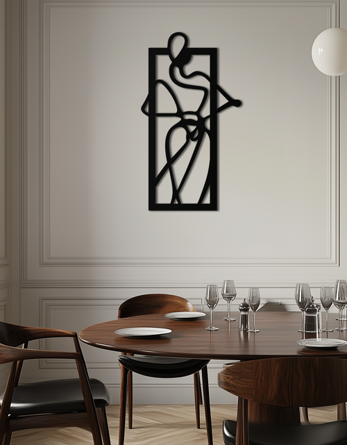 Load image into Gallery viewer, Minimalist Woman Line Art Metal Wall Decor – Abstract Feminine Silhouette Black Steel Artwork for Modern Interiors- KAF437
