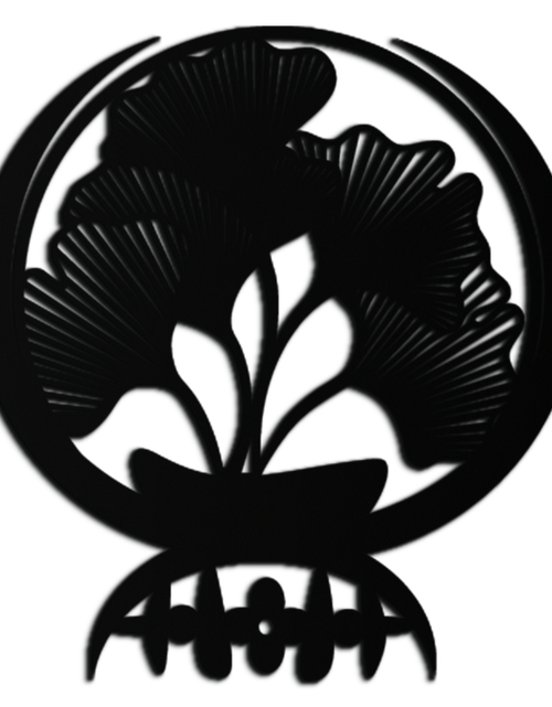 Load image into Gallery viewer, Ginkgo Leaves Abstract Metal Wall Art – Elegant Nature-Inspired Black Steel Decor for Modern Home Interiors- KAF441
