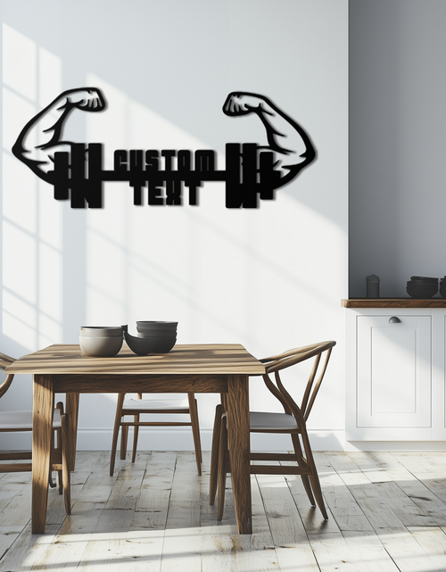 Load image into Gallery viewer, Kişiselleştirilebilir Fitness Barbell Metal Duvar Sanatı
