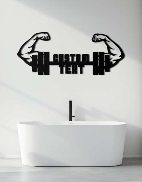 Load image into Gallery viewer, Kişiselleştirilebilir Fitness Barbell Metal Duvar Sanatı
