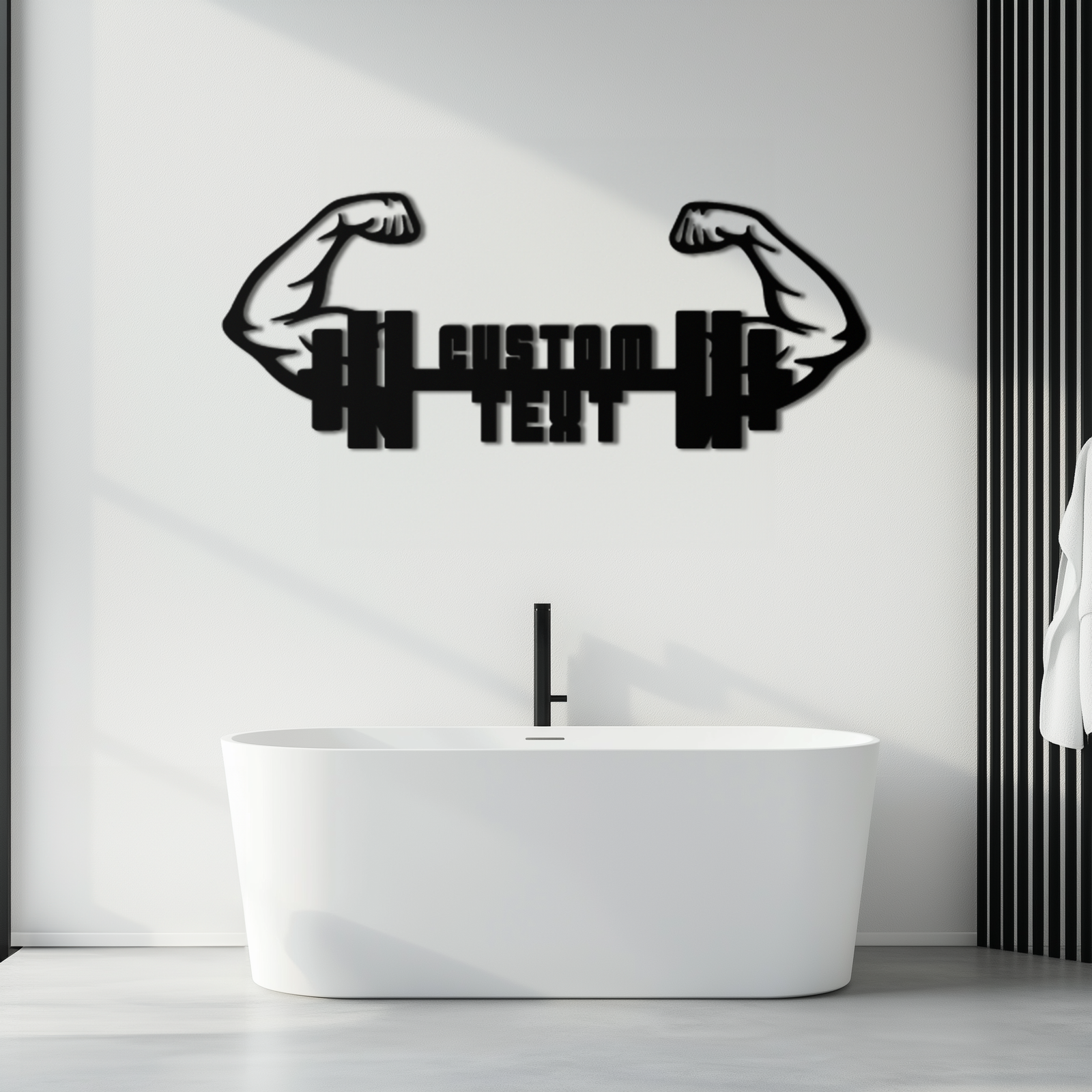 Kişiselleştirilebilir Fitness Barbell Metal Duvar Sanatı