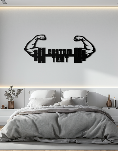 Load image into Gallery viewer, Kişiselleştirilebilir Fitness Barbell Metal Duvar Sanatı
