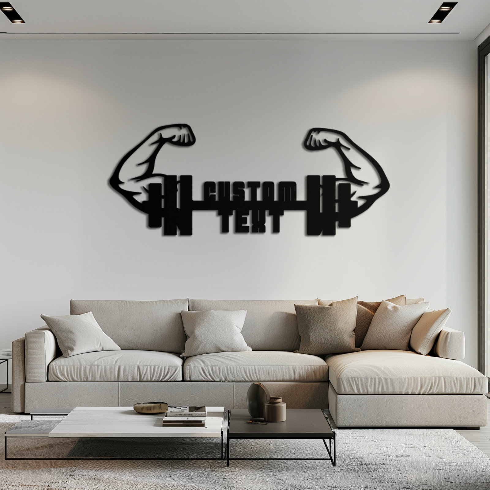 Kişiselleştirilebilir Fitness Barbell Metal Duvar Sanatı